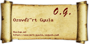 Ozsvárt Gyula névjegykártya